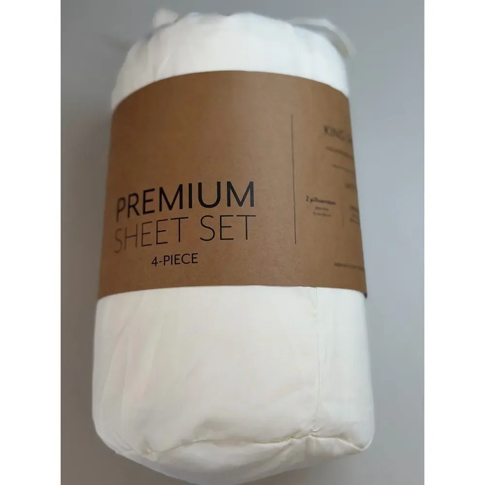 NEW! Casual Comfort iEnjoy KING 4PC Premium Sheet Set Ivory